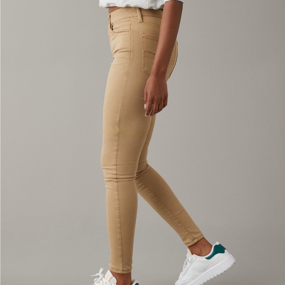 AE High Waisted Jegging Khaki size 8 like new condition - Picture 4 of 7